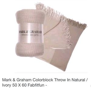 Mark & Graham Colorblock Throw In Natural / Ivory
